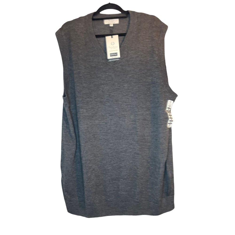 NWT Turnbury | Men's Extra Fine Merino Wool Sweater Vest | Gray | 2XT